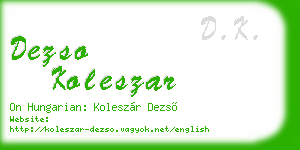 dezso koleszar business card